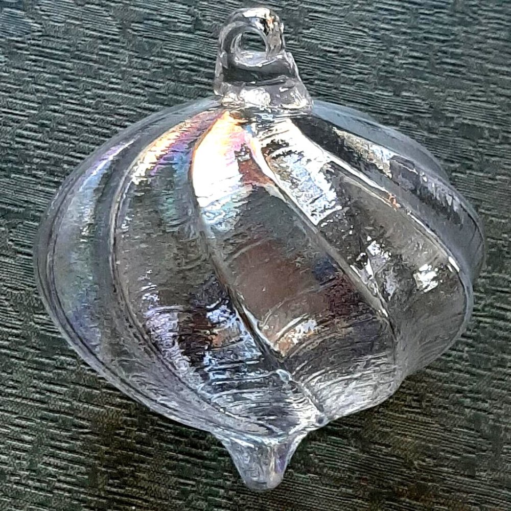 Hanging Glass Clear AB Iridescent Glass Top (1) HB17-2